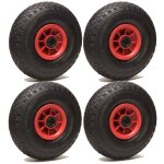 2gt roues et roulettes - lot de 4 x roue gonflable diable 260 x 85 (3. 00 - 4) alsage 20 mm roulement ...