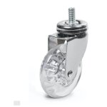 2gt roues et roulettes - roulette design pivotante  50 mm transparente bomb non marquant  tige filete ...