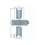 2gt roues et roulettes - roue  gorge ronde  100 mm pour rail rond  20 mm