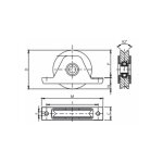 2gt roues et roulettes - roue à gorge en v ø 120 mm pour rail en v , monture à encastrer 2gt roues et roulettes - roue à gorge en v ø 120 mm pour rail en v , monture à encastrer