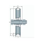 2gt roues et roulettes - roue  gorge v  80 mm pour rail en v