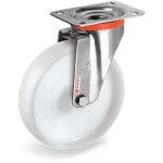 2gt roues et roulettes - roulette inox pivotante diamtre 125 mm roue polyamide blanc - 300 kg