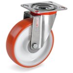 2gt roues et roulettes - roulette inox pivotante diamtre 80 mm roue polyurthane rouge roulement  billes ...