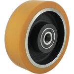 2gt roues et roulettes - roue polyurthane jante fonte 150 x 50 alsage 20 longueur de moyeu 60 mm roulement ...