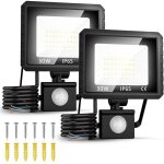 2packs projecteur led exterieur detecteur de mouvement - 30w led murale alimentation d'�nergie projecteur ...