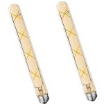 2paquets e27 t30 ampoule � filament led 8w verre ambr� blanc chaud tubede lumi�re(�quivalent � une lampe ...