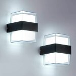Vurahome - 2pcs 12w led applique murale exterieur 6000k blanc froid luminaire applique murale ip65 acrylique ...