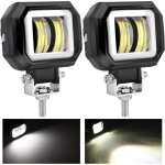 2pcs 20w led phares antibrouillard offroad oeil d'ange feux diurnes etanche lampe de travail led pour ...
