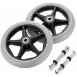 - 2pcs de 6 pouces roue en caoutchouc de remplacement pour fauteuil roulant roues avant rollator walker ...