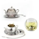 2pcs boule � th� th�i�re - infuseur en acier inoxydable (argent)