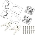 2pcs cadenas moraillon inox verrou a cl� serrure cadenas utilitaire 2, 5 pouces pour casier tiroir armoire ...