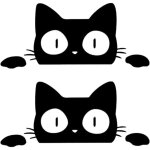 2pcs chat autocollants de voiture chat autocollants chat autocollants de voiture autocollants ext�rieurs ...
