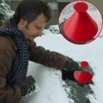 2pcs grattoir de pare - brise magique voiture grattoir � glace grattoir � neige 2 en 1 outil entonnoir ...
