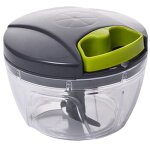 2pcs hachoir � oignon manuel, trancheur de l�gumes 520ml, hachoir � oignon avec 3 lames , hachoir multifonctio ...