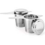 2pcs infuseur � th� en acier inoxydable, filtre � th� avec poign�es & couvercle, passoire � th�, infuseur ...