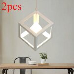 Axhup - 2pcs lampe de plafond industrielle e27 plafonnier lustre suspension cage mtal blanc