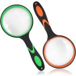 2pcs loupe de lecture 65 mm, loupe grossissante � main avec poign�e en caoutchouc antid�rapante, antid�rapante ...