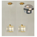 2pcs lustre carr� moderne en cristal, suspension �l�gante, plafonnier e27, d�coration int�rieure, convient ...