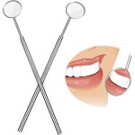 2pcs miroir dentaire, miroir de dent dentaire en acier inoxydable, miroir d'inspection de stomatoscope, ...