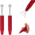 2pcs outils de pr�hension de boules de piercing, pince � bijoux en acier inoxydable pince � griffes en ...