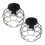 Norcks - 2pcs) plafonnier r�tro lampe de plafond d'int�rieur vintage e27 luminaire plafonnier � cage ...
