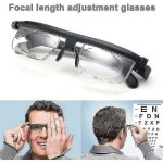 2pcs portable adjustable strength lens glasses variable focus distance vision zoom