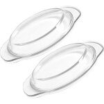 2pi�ces couvercle verre pour micro ondes lot de cloche alimentaire transparent protection �claboussures ...