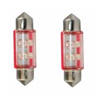 Cyclingcolors - 2x ampoule navette led rouge 12v 5w longueur 36mm led 4x3mm voiture remorque moto camion ...