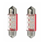 Cyclingcolors - 2x ampoule navette led rouge 12v 5w longueur 36mm led 6x3mm voiture remorque moto camion ...