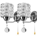 2x - applique murale d'intrieur moderne lampe murale en cristal applique murale cylindrique crative ...