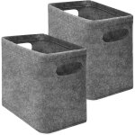 Dunedesign - 2x bote de feutre de stockage de papier toilette pour 8 rouleaux gris