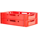 Kingpower - 2x boucher caisse viande caisse eurofleischkiste rouge caisse empilement plastique