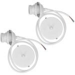 2x c�ble �lectrique pour lampe - c�ble avec douille blanc e27 et bague de fixation - monture de suspension ...