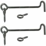 2x crochets d'arrêt avec vis à ?illet 4x80mm acier argenté fermeture porte bois contrevent crochet attache ... 2x crochets d'arrêt avec vis à ?illet 4x80mm acier argenté fermeture porte bois contrevent crochet attache ...