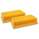 2x filtre pliss plat compatible avec krcher nt 25 / 1 ap, nt 35 / 1 ap, nt 35 / 1 tact / te / m, nt ...