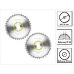 Jeu de lames de scie circulaire universelles 2x hw 216 x 30 x 2, 3 mm w36 216 mm 36 dents ( 2x 500124 ... Jeu de lames de scie circulaire universelles 2x hw 216 x 30 x 2, 3 mm w36 216 mm 36 dents ( 2x 500124 ...