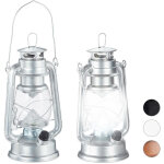 2x lampe - tempte led, lanterne retro comme dcoration de fentre ou de jardin,  piles, argent