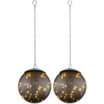 2x led lampes suspendues solaires fum�e jardin ext�rieur lampes boule pendule guirlandes lumineuses