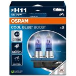 2x osram h11 75w cool blue boost, lampe de phare halog�ne, 62211cbb - 2hb, 12v, pgj19 - 2 bo�te duo
