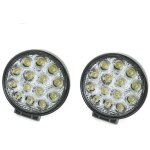 2x phare additionnel 12v 14 led 42w profondeur voiture tout terrain rond 6000k