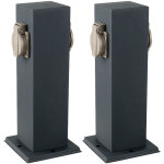 2x prises 2 voies pilier jardin distributeur d'nergie terrasse extrieur fournisseur d'lectricit 8820 ...