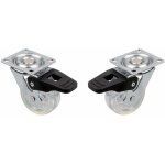 2x roulette meuble 50mm pivotante avec frein transparente universelle mini rouleau pied lit casier chariot ...