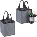 Relaxdays - 2x sacs  bouteilles, 9 boissons, porte - boissons, pour vin, bire, consignes, collecteur, ...