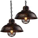 2x suspension luminaire rtro lampe  suspension en fer mtallique plafonnier vintage d'intrieur pour ...