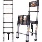 3. 2m �chelle t�lescopique �chelle en acier inoxydable �chelle de grenier polyvalente �chelle t�lescopique ...