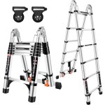 3. 8m(1. 9 + 1. 9) �chelle t�lescopique , echelle pliante avec poulie amovible, escabeau t�lescopique ...