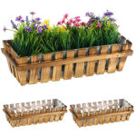 3 bacs a fleurs aspect cloture en bois