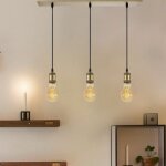 Sampa - 3 lampes suspension vintage industriel en mtal bronze compatible led e27