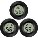 3 - pack hygrom�tre thermom�tre num�rique lcd moniteur humidim�tre jauge pour humidificateurs d�shumidificateu ...