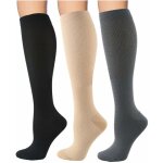 3 paires de chaussettes de compression sport homme femme couleur unie am�liore la circulation respirant ...